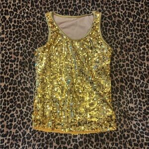 Gold Sequin Tank Top